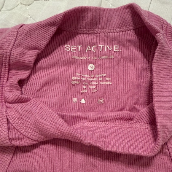 SET Active Ribbed Razorback Tank in Flamingo - Picture 2 of 2